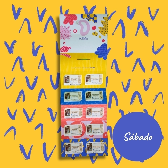 La Billetera Lotería Nacional Sorteo Sábado fondo amarillo